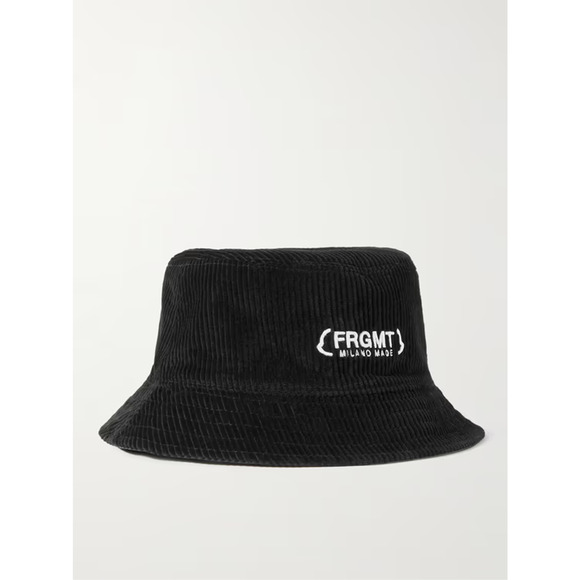 Moncler Genius X FRGMT Reversible Cap Men's XL Black Corduroy Bucket Hat NWT - Picture 1 of 15